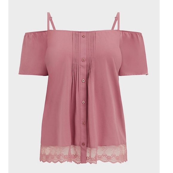 torrid Tops - TORRID NWT Rose cold shoulder top.